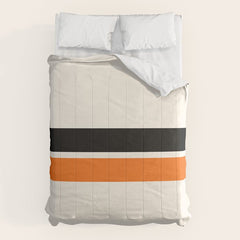 2 Stripes Black Orange Comforter