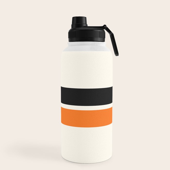 2 Stripes Black Orange Water Bottle