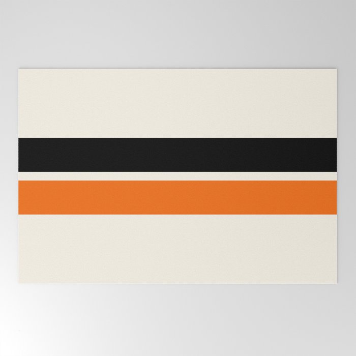 2 Stripes Black Orange Welcome Mat