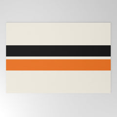 2 Stripes Black Orange Welcome Mat