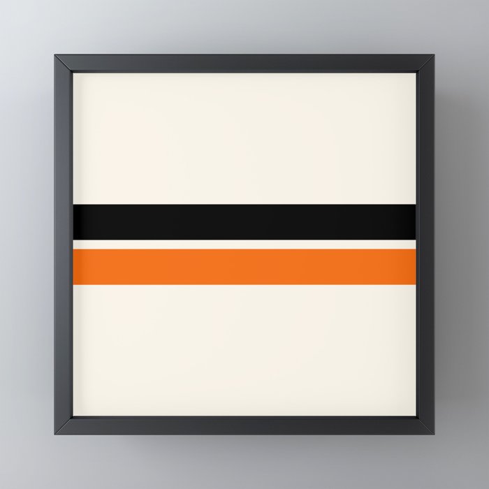 2 Stripes Black Orange Mini Art Print