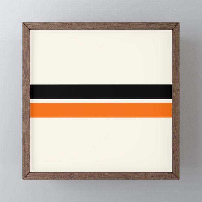 2 Stripes Black Orange Mini Art Print
