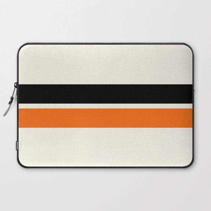 2 Stripes Black Orange Laptop Sleeve