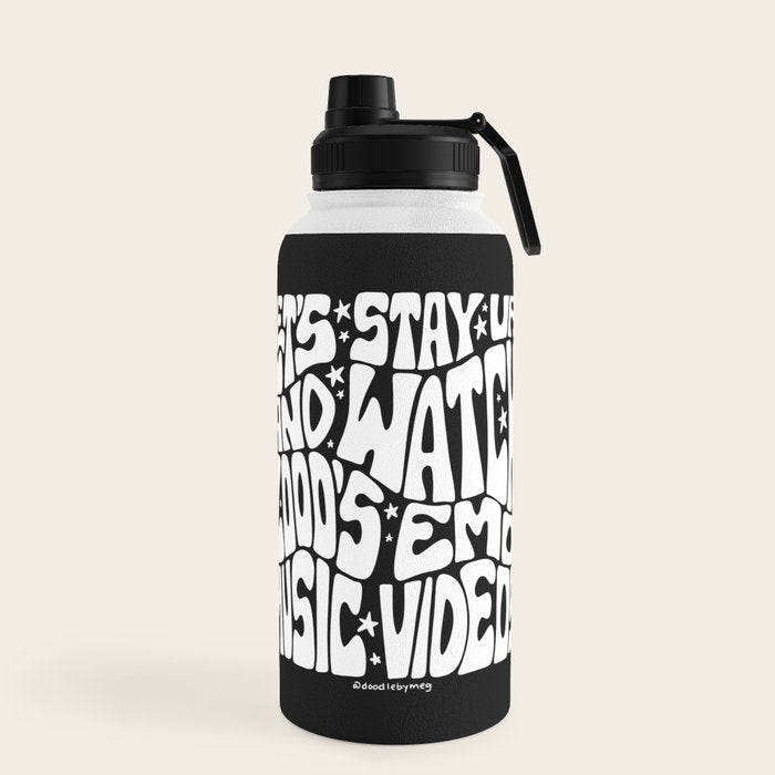 2000's Emo Music Video Water Bottle