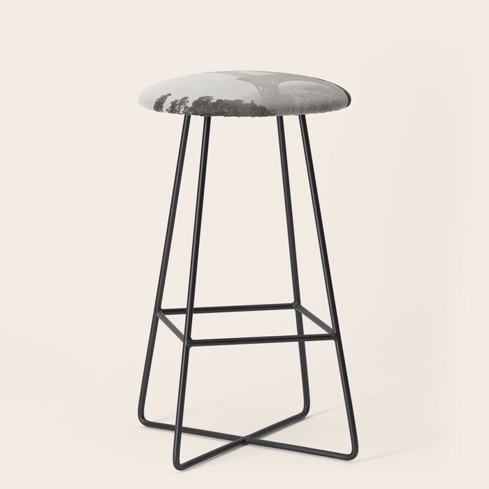 1920 Woman at the Gate, Eiffel Tower black and white photography / jazz age black & white photograph Stool