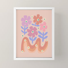 70s Retro Floral vibe Mini Art Print