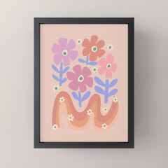 70s Retro Floral vibe Mini Art Print