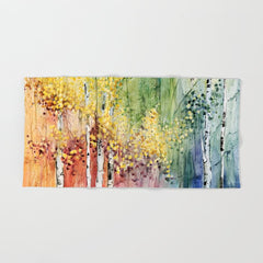 4 Season watercolor collection - summer Bath Towel