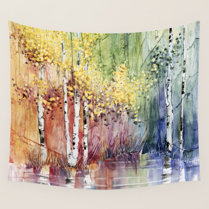 4 Season watercolor collection - summer Wall Tapestry