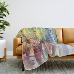 4 Season watercolor collection - summer Throw Blanket
