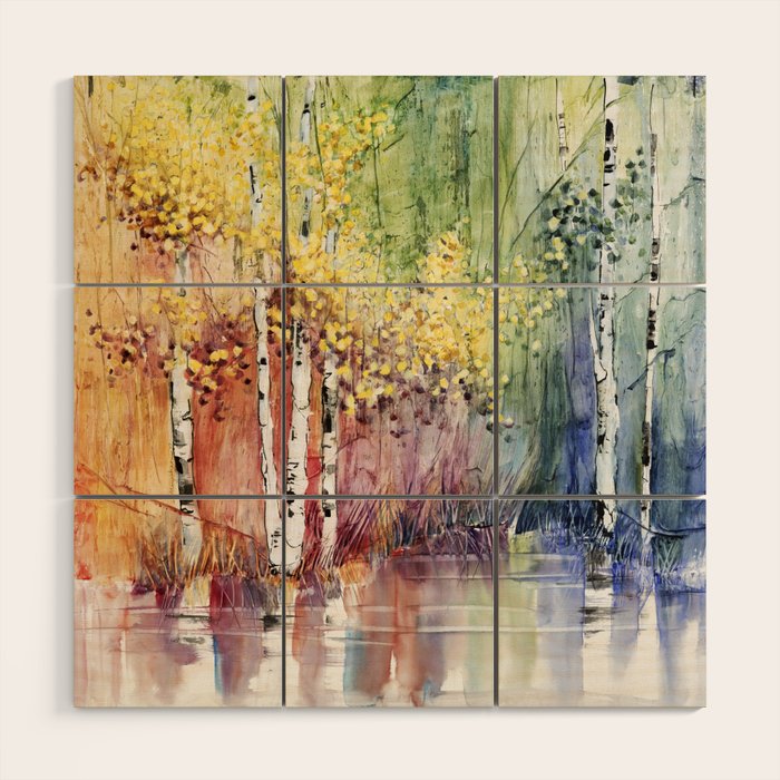 4 Season watercolor collection - summer Wood Wall Art