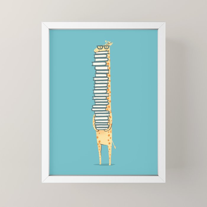 A Book Lover (blue) Mini Art Print