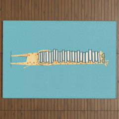 A Book Lover (blue) Outdoor Rug