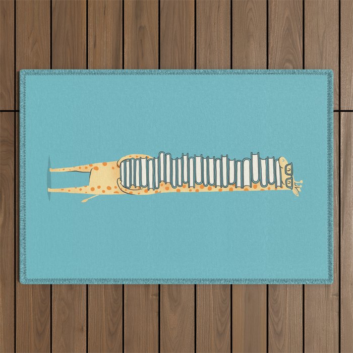A Book Lover (blue) Outdoor Rug