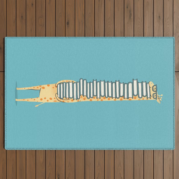 A Book Lover (blue) Outdoor Rug