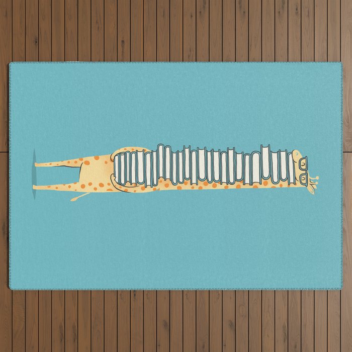A Book Lover (blue) Outdoor Rug