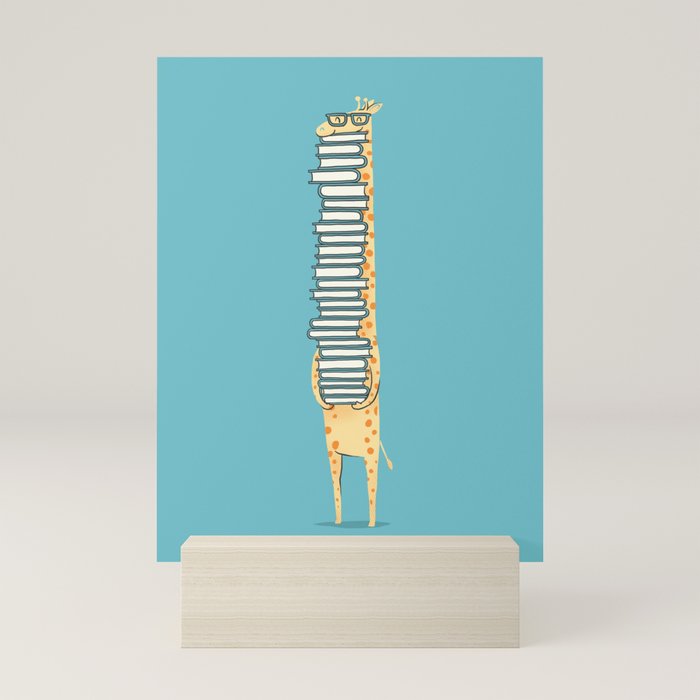 A Book Lover (blue) Mini Art Print
