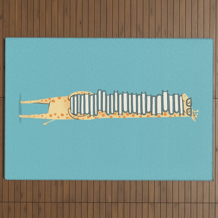 A Book Lover (blue) Outdoor Rug