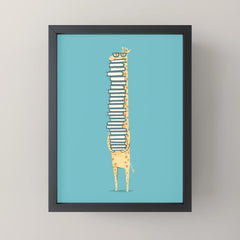A Book Lover (blue) Mini Art Print