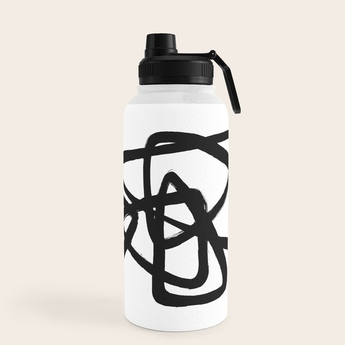 A Family Of Five White Background Water Bottle