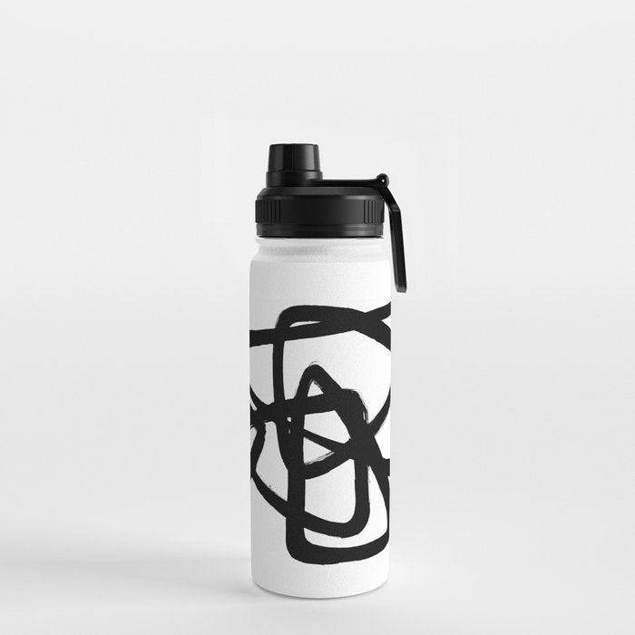 A Family Of Five White Background Water Bottle