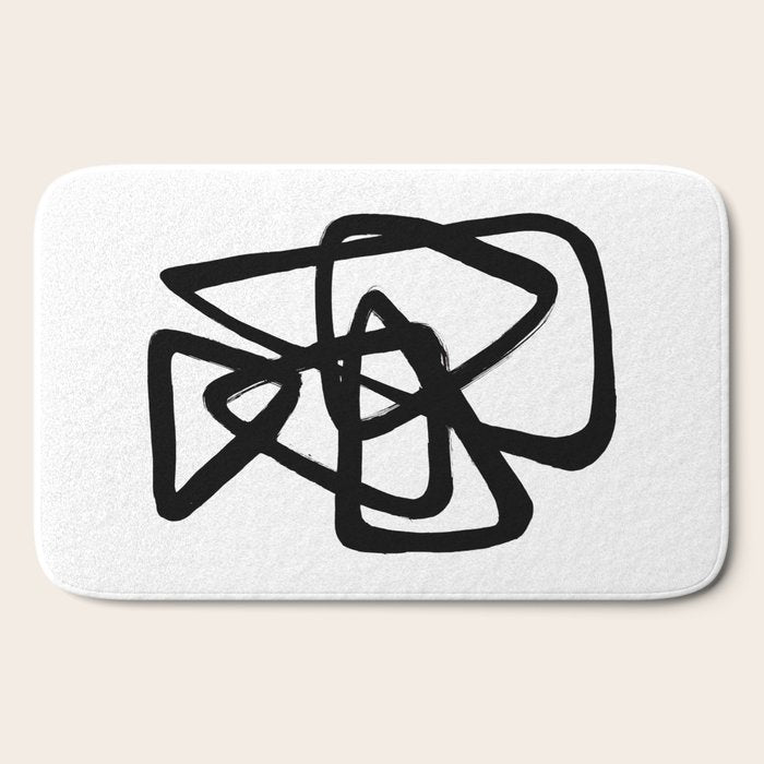 A Family Of Five White Background Bath Mat