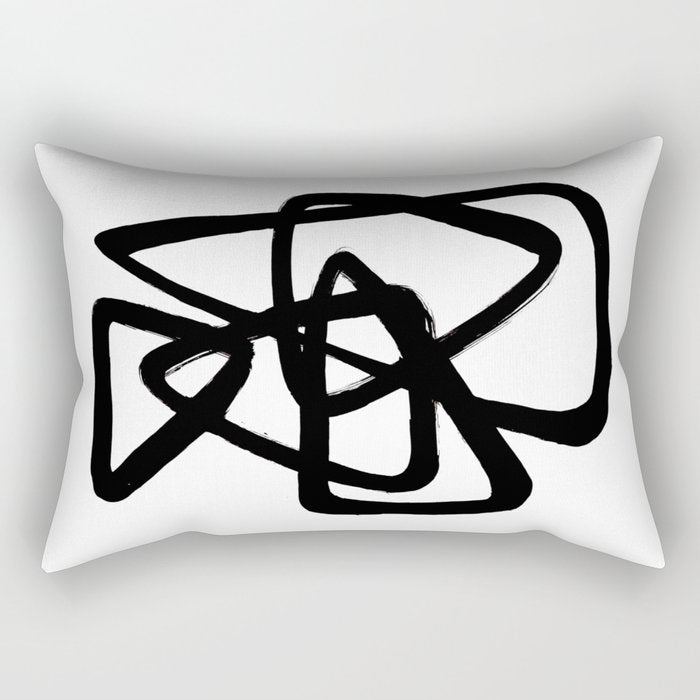 A Family Of Five White Background Rectangular Pillow