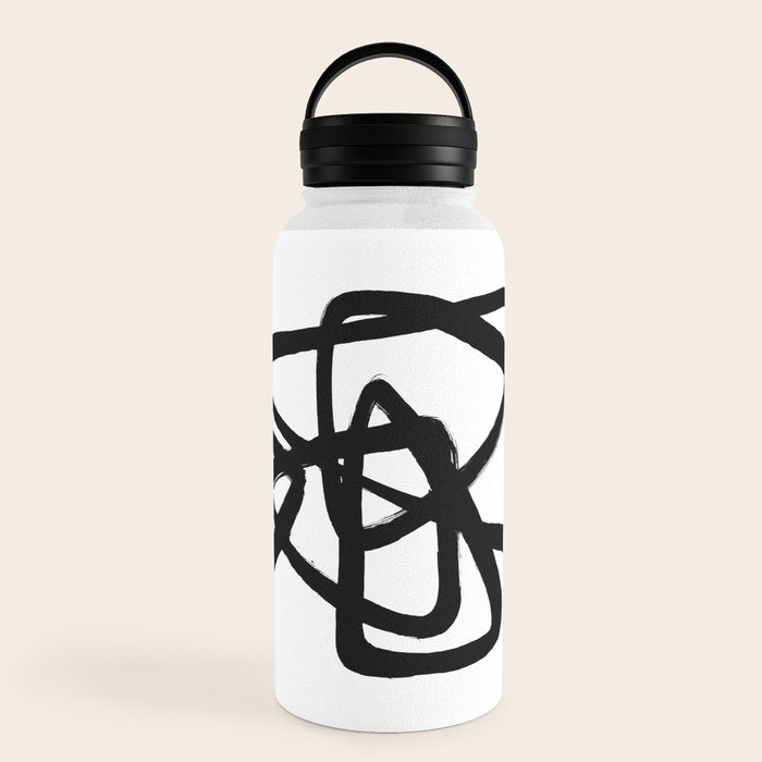 A Family Of Five White Background Water Bottle