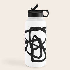 A Family Of Five White Background Water Bottle
