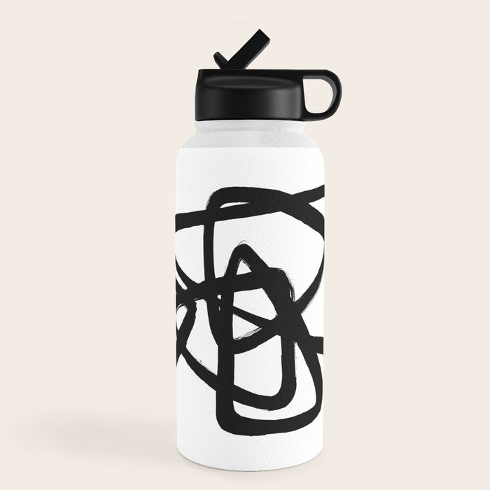 A Family Of Five White Background Water Bottle