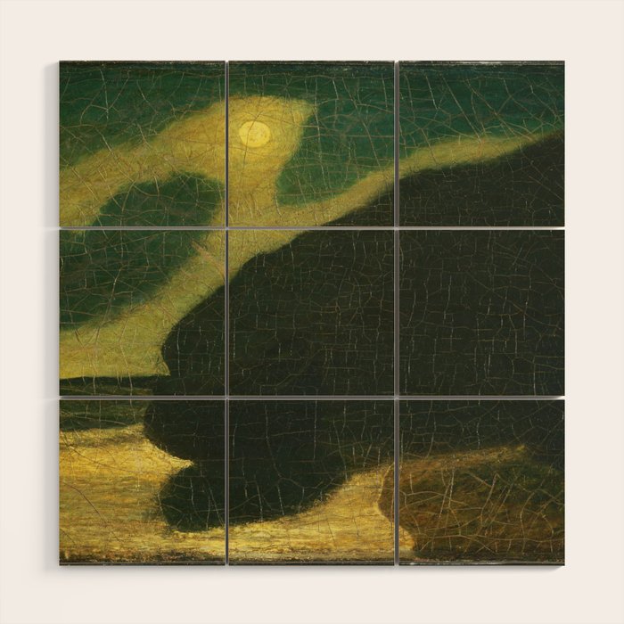 "Moonlit Cove" by Albert Pinkham Ryder (1880) Wood Wall Art