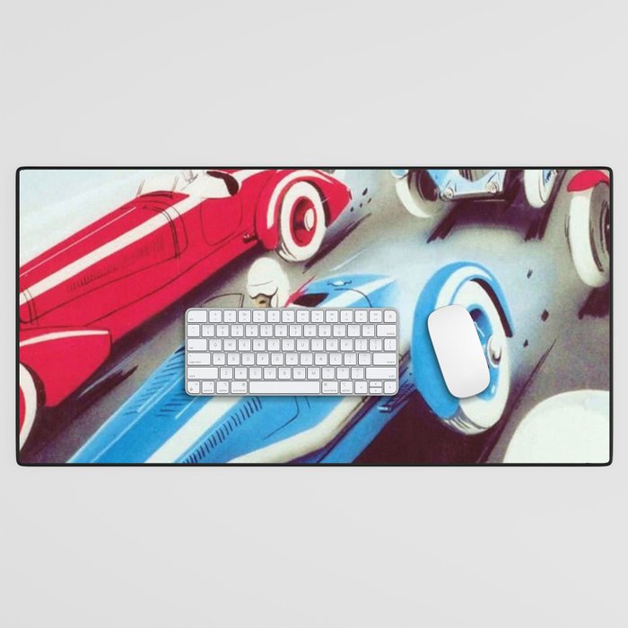 1932 Vintage 24 Hours of Le Mans French Auto Racing Wall Decor Desk Mat