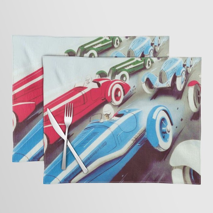 1932 Vintage 24 Hours of Le Mans French Auto Racing Wall Decor Placemat
