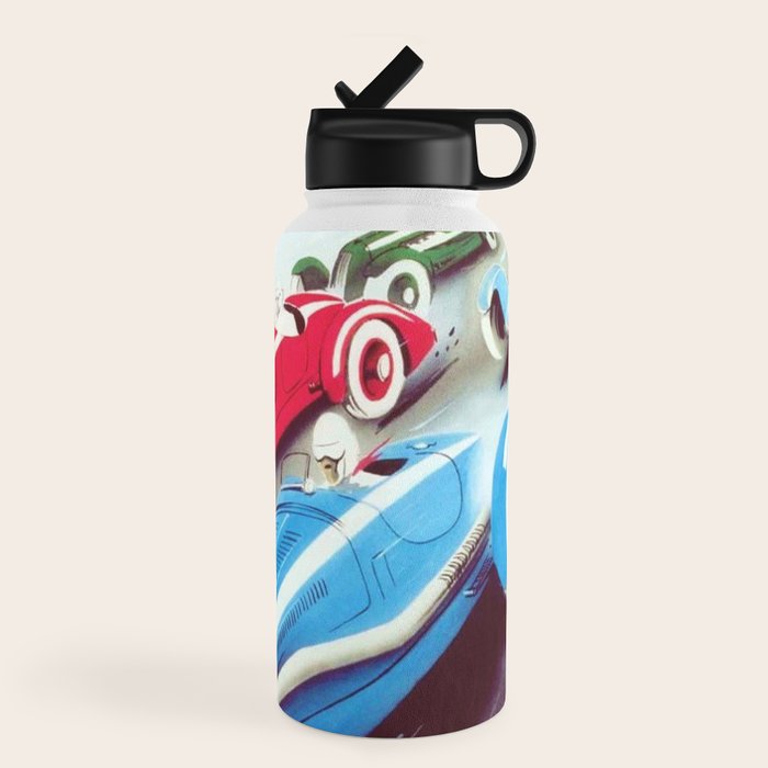 1932 Vintage 24 Hours of Le Mans French Auto Racing Wall Decor Water Bottle