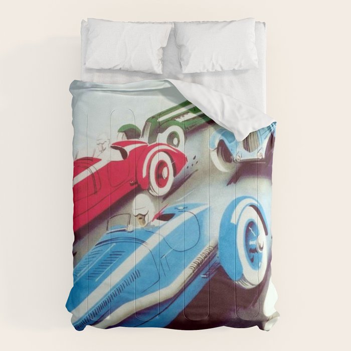 1932 Vintage 24 Hours of Le Mans French Auto Racing Wall Decor Comforter