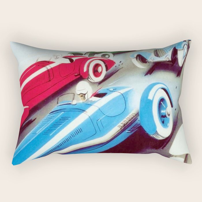 1932 Vintage 24 Hours of Le Mans French Auto Racing Wall Decor Rectangular Pillow