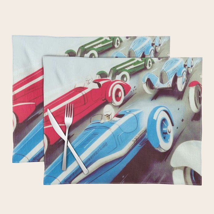 1932 Vintage 24 Hours of Le Mans French Auto Racing Wall Decor Placemat