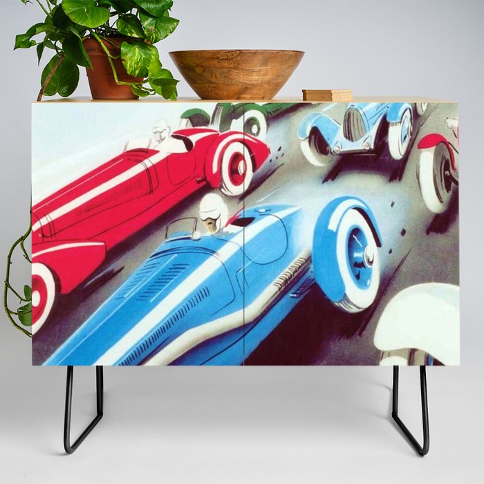 1932 Vintage 24 Hours of Le Mans French Auto Racing Wall Decor Credenza