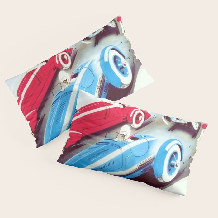1932 Vintage 24 Hours of Le Mans French Auto Racing Wall Decor Pillow Sham