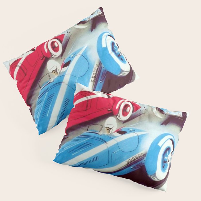 1932 Vintage 24 Hours of Le Mans French Auto Racing Wall Decor Pillow Sham