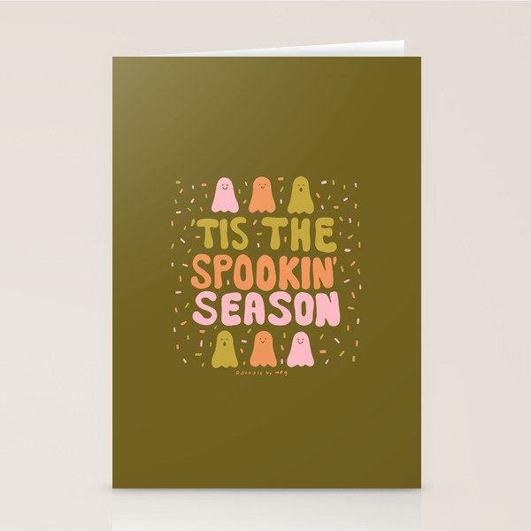 Tis the Spookin Season in Green Stationery Card