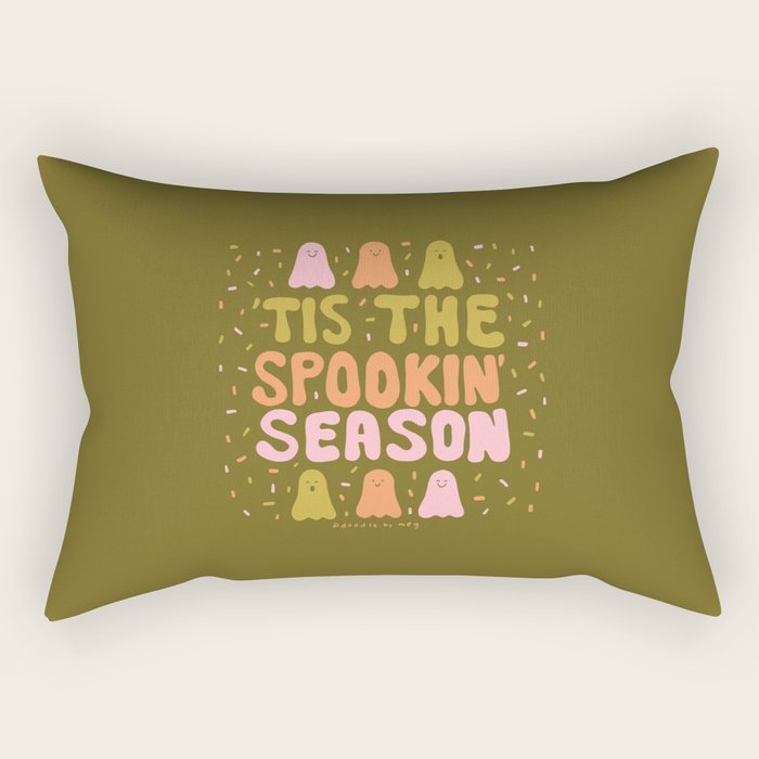 Tis the Spookin Season in Green Rectangular Pillow