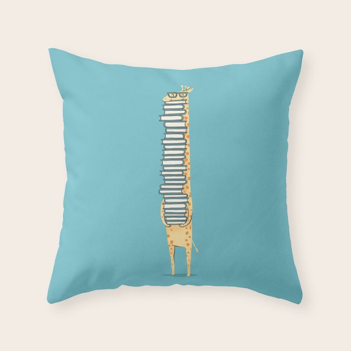 A Book Lover (blue) Throw Pillow