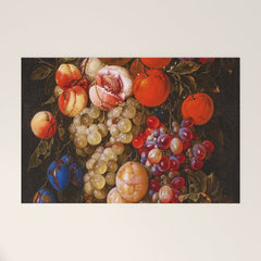 A festoon of fruit hanging from a blue ribbon 1670 still life portrait painting by Cornelis de Heem Welcome Mat