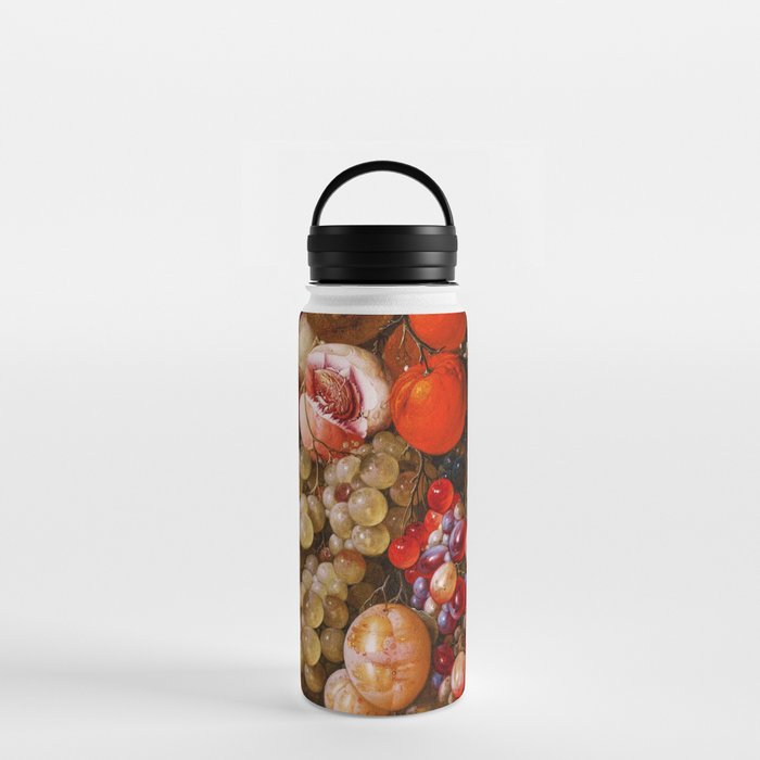 A festoon of fruit hanging from a blue ribbon 1670 still life portrait painting by Cornelis de Heem Water Bottle
