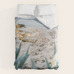 A few steps from the ocean | Fine art Croatia travel photography print | Coastal sea wall art Duvet Cover