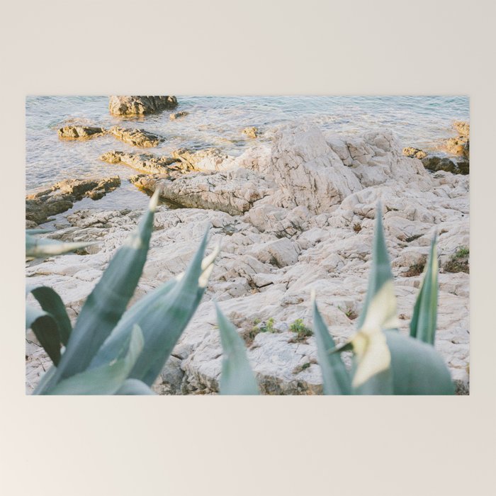 A few steps from the ocean | Fine art Croatia travel photography print | Coastal sea wall art Welcome Mat