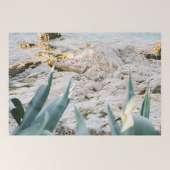 A few steps from the ocean | Fine art Croatia travel photography print | Coastal sea wall art Welcome Mat