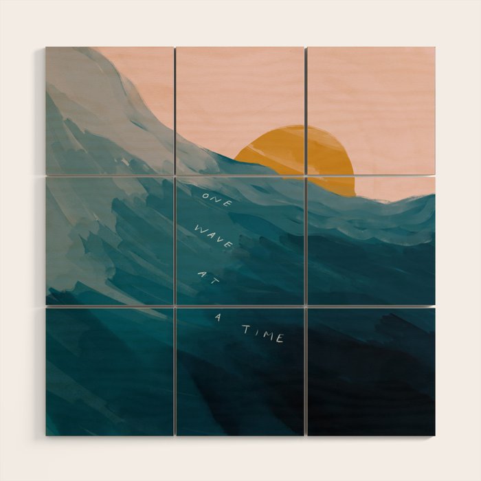 "One Wave At A Time" Wood Wall Art
