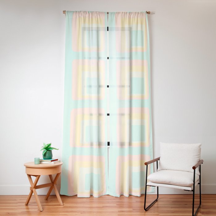 70s mod pale pastels Window Curtain